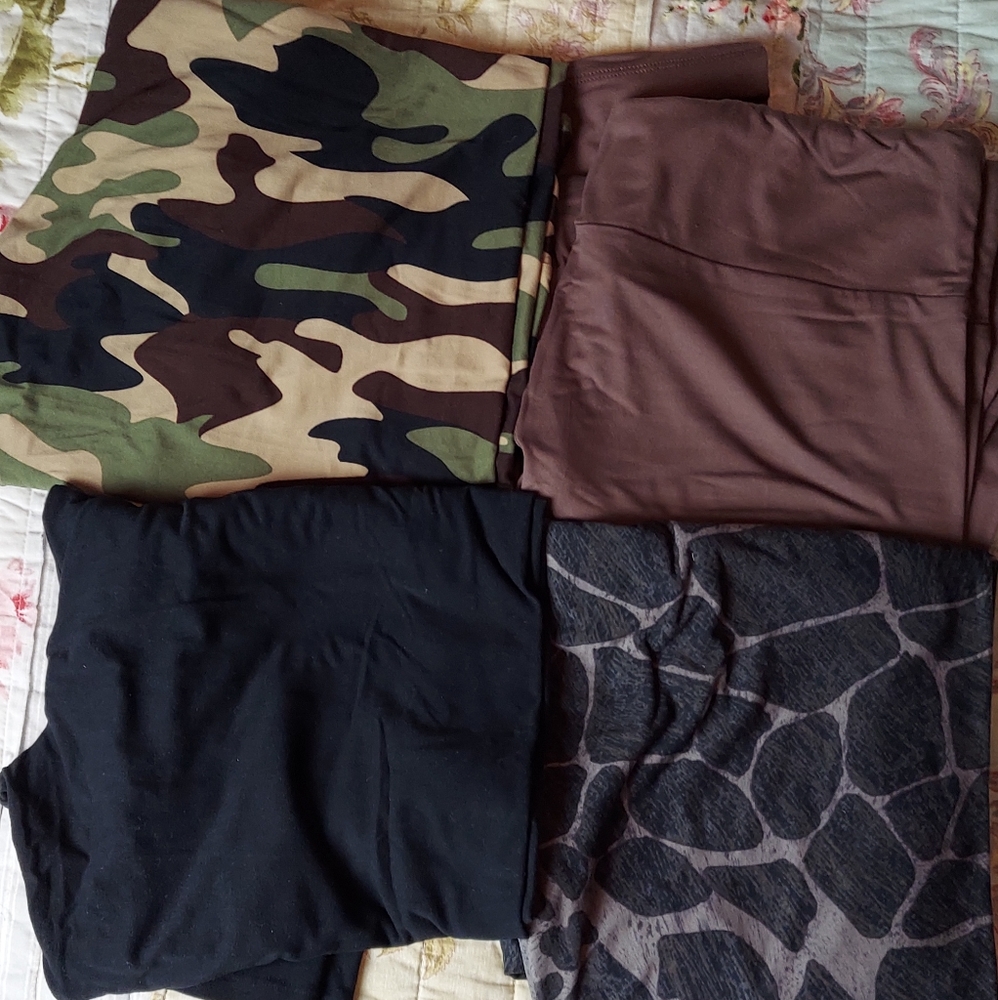4 pairs Lularoe leggings, TC2 browns